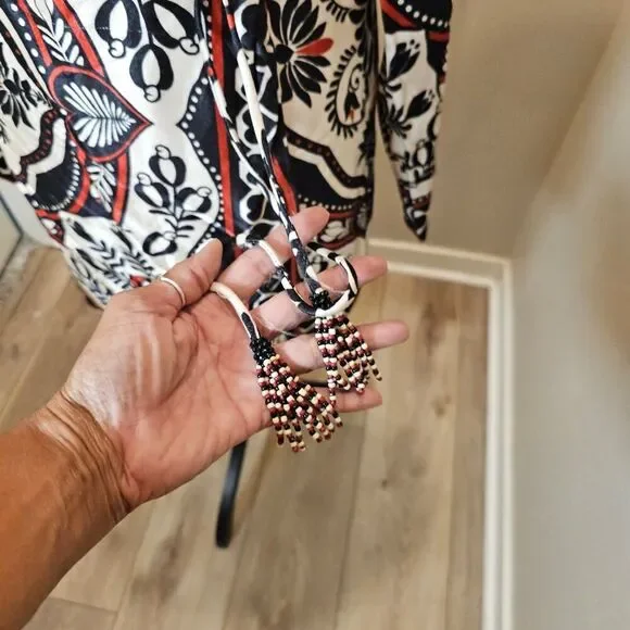 Farm Rio Scarf Wrap Mini Dress Size Small - Picture 5 of 11